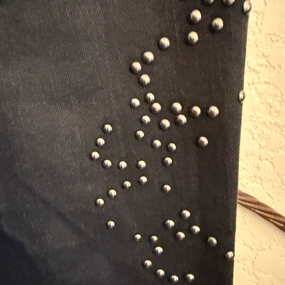 Free People Black Studded Flare Pants Size 25 - Picture 8 of 8